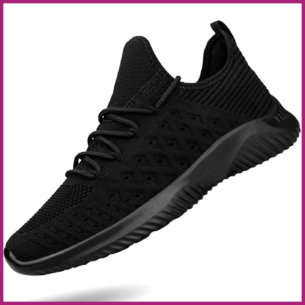 Slip On Walking Shoes Lightweight Breathable Non Slip Running Sneakers